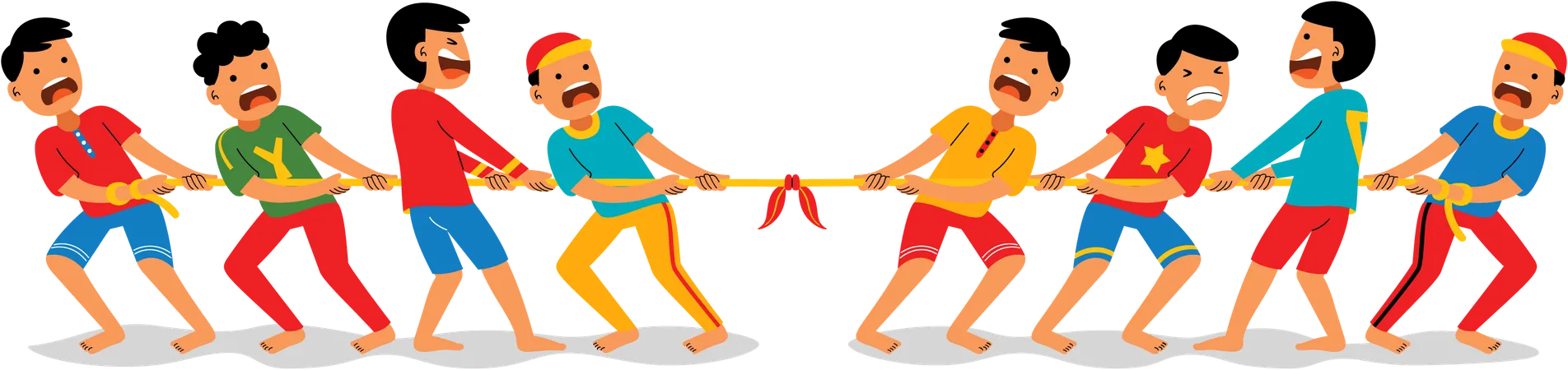 People playing tug of war  Illustration