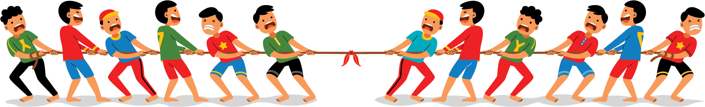 People playing tug of war  Illustration