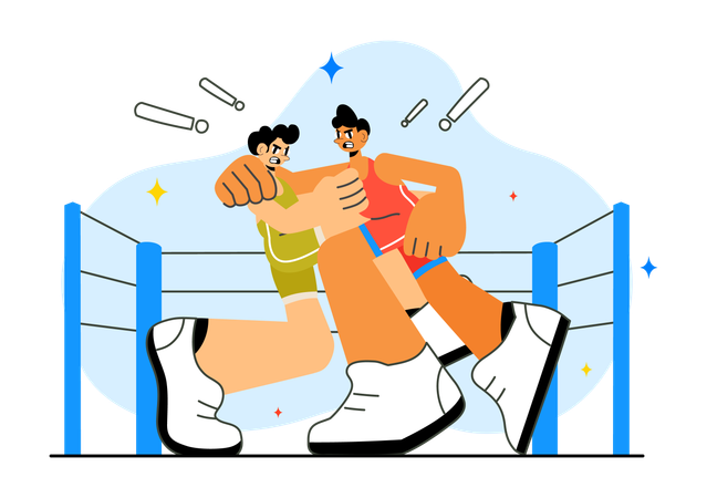 People playing wrestling sports  Illustration