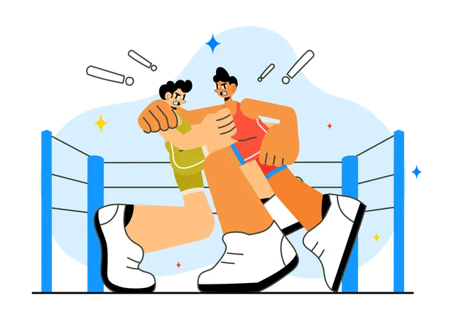 People playing wrestling sports  Illustration