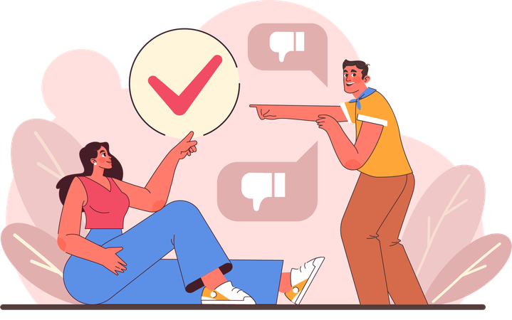 People pointing to each other  Illustration