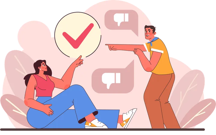 People pointing to each other  Illustration