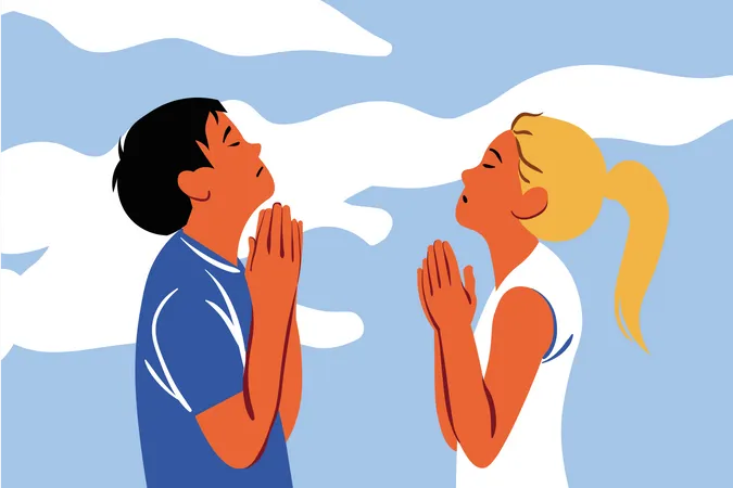 People praying  Illustration