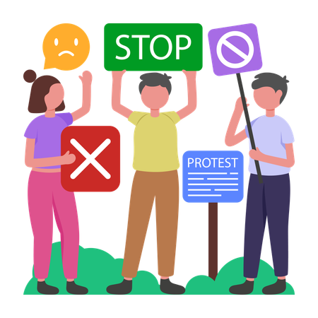 People Protest for campaign  Illustration