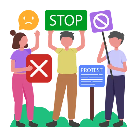 People Protest for campaign  Illustration