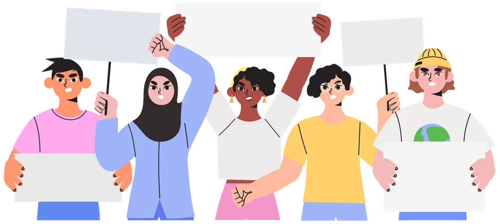 People protesting for human rights  Illustration