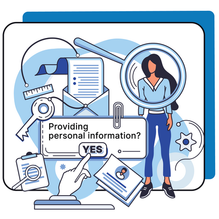 People provide and update personal information  Illustration