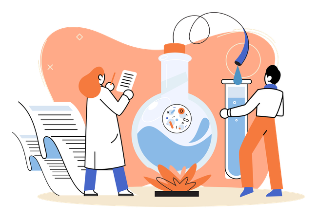 People providing laboratory diagnostic service  Illustration