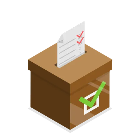 People putting vote in voting box  Illustration