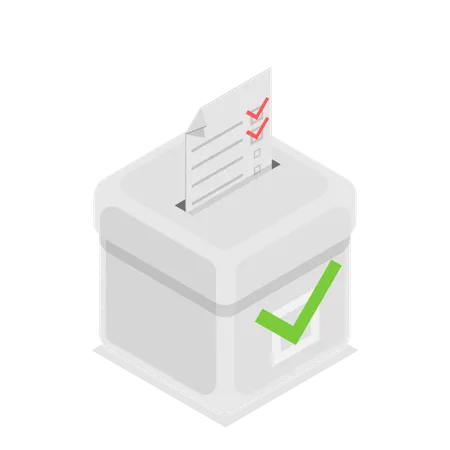 People putting vote in voting box  Illustration