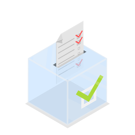 People putting vote in voting box  Illustration