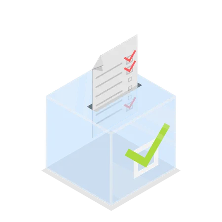 People putting vote in voting box  Illustration