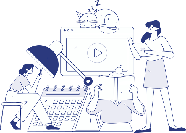 People reading book  Illustration