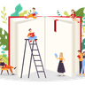 read in library illustrations