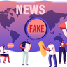illustrations of reading fake news