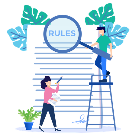 People reading Rules  Illustration