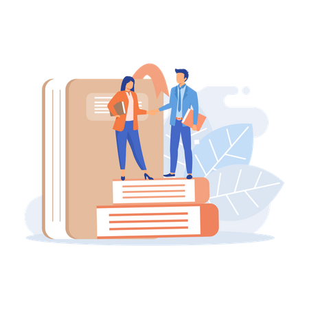 People reading together  일러스트레이션