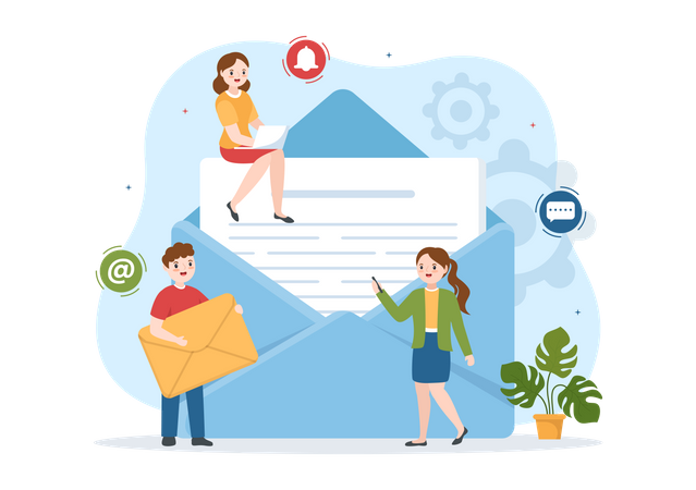 People receive marketing email Illustration