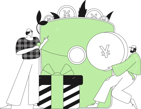 People receives monetary gain on special occasion  Illustration