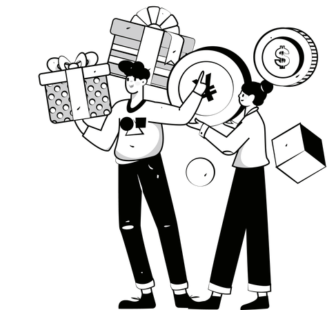 People receives Yen profit  Illustration