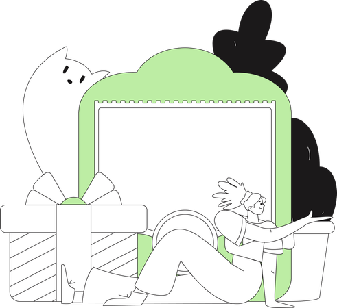 People receiving monetary reward on Chinese festival  Illustration