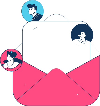 People receiving recruitment emails  Illustration