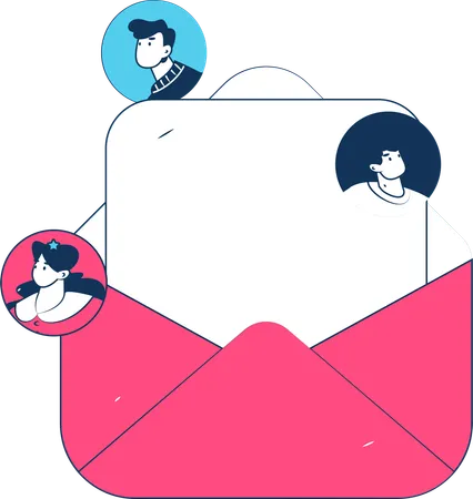 People receiving recruitment emails  Illustration