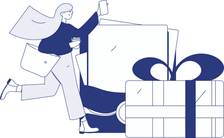 People receiving shopping coupons from online websites  Illustration
