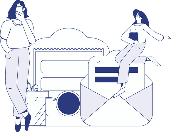People receiving shopping rewards  Illustration