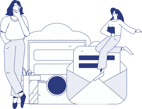 People receiving shopping rewards  Illustration
