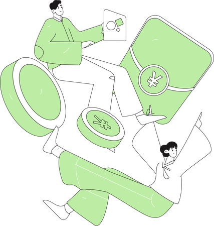 People receiving traditional card reward on special occasion  Illustration