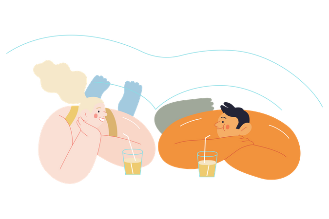 People Relaxing Illustration