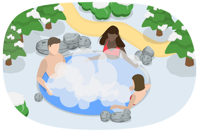 People Relaxing and Recreation  Illustration