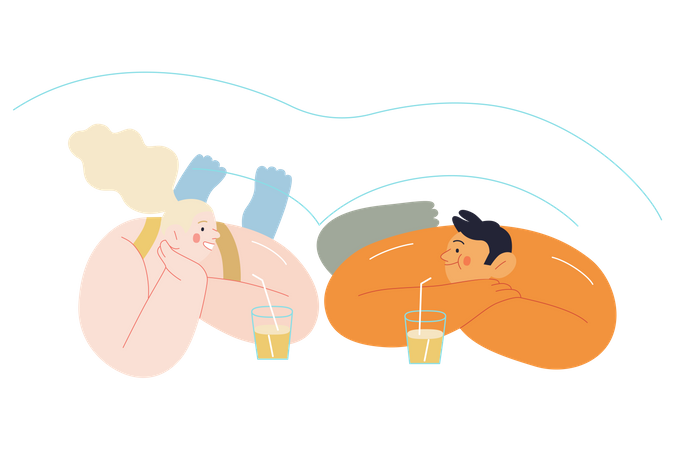 People Relaxing  Illustration