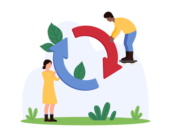People reloading internet connection  Illustration