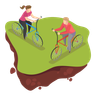 illustration for person ride bicycle