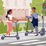 electric scooter illustrations