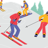 people doing ski illustration svg