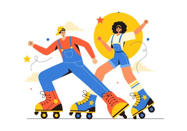 People Roller Sports  Illustration