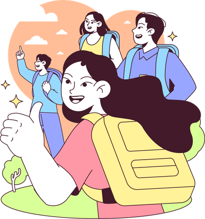 People rucking together  Illustration