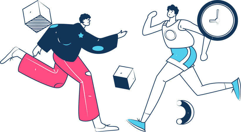 People run for fitness  Illustration