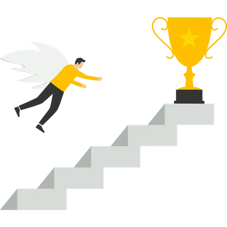 People Run Towards Their Goal On Ladders Or Columns Climbing To Their Dreams Motivation The Path To Achieve The Goal White Background Isolated Vector Illustration Illustration