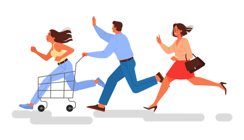People running fast for sale  Illustration