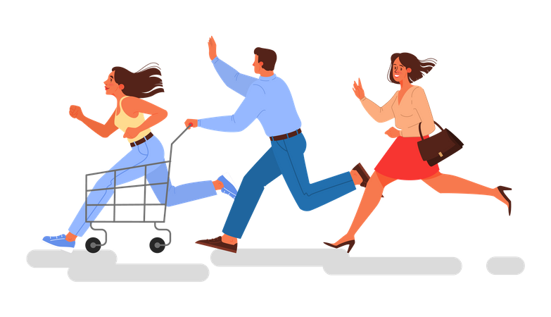 People running fast for sale  Illustration