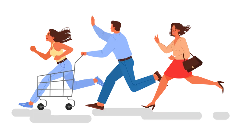 People running fast for sale  Illustration