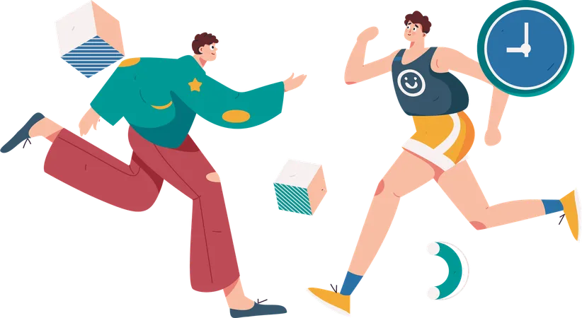People running for fitness  Illustration