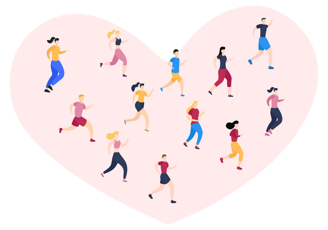 People Running  Illustration