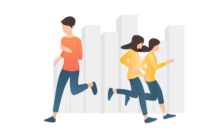 People running  Illustration