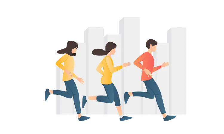 People running  Illustration