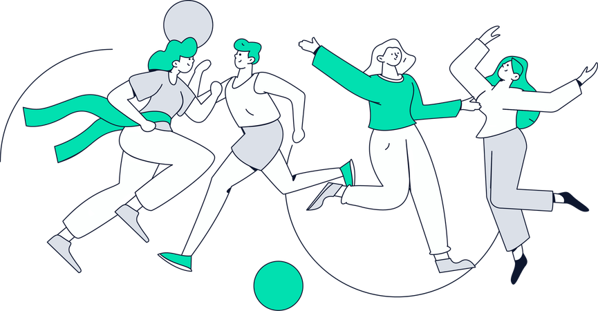 People running  Illustration